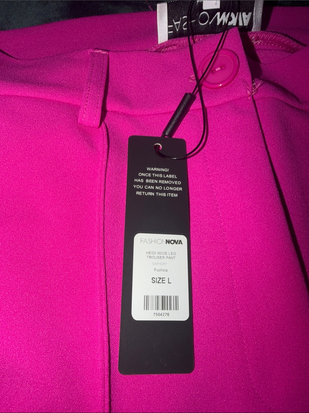Fashion Nova Fuchsia High-Waist Wide-Leg Trousers - Picture 2 of 2